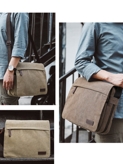 Shoulder Messenger Bag Canvas Men&#39;s Fashion Portable Outdoor Computer Bag Casual Korean Trend