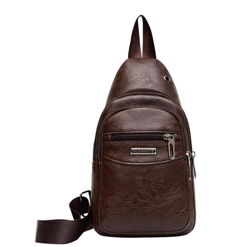 Male Shoulder Bag USB Charging Crossbody Chest Bag For Men Anti Theft Chest Waist Pack Trip Messenger Bags Single Strap Back Bag