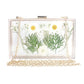 Transparent Flower Plastic Fashion Day Clutch Women Handbag Clear Shoulder Bag Party Purse Bag Evening Bag Pearl bag Tote Bag