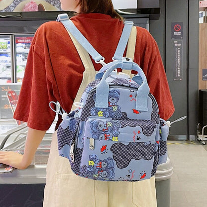 High quality cute printed backpack women&#39;s Kawaii multifunctional portable shoulder bag Fashion young female student school bag