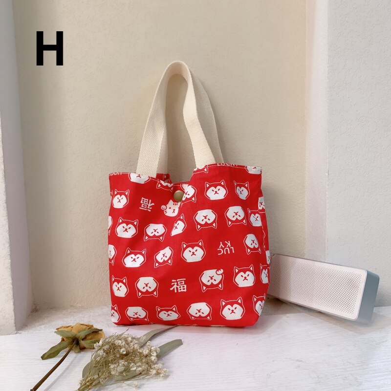 Fresh Canvas Bag Women&#39;s Hand Bag Cotton Linen Cloth Art Mummy Bag Handbag Mini Flower Bag Double Sided