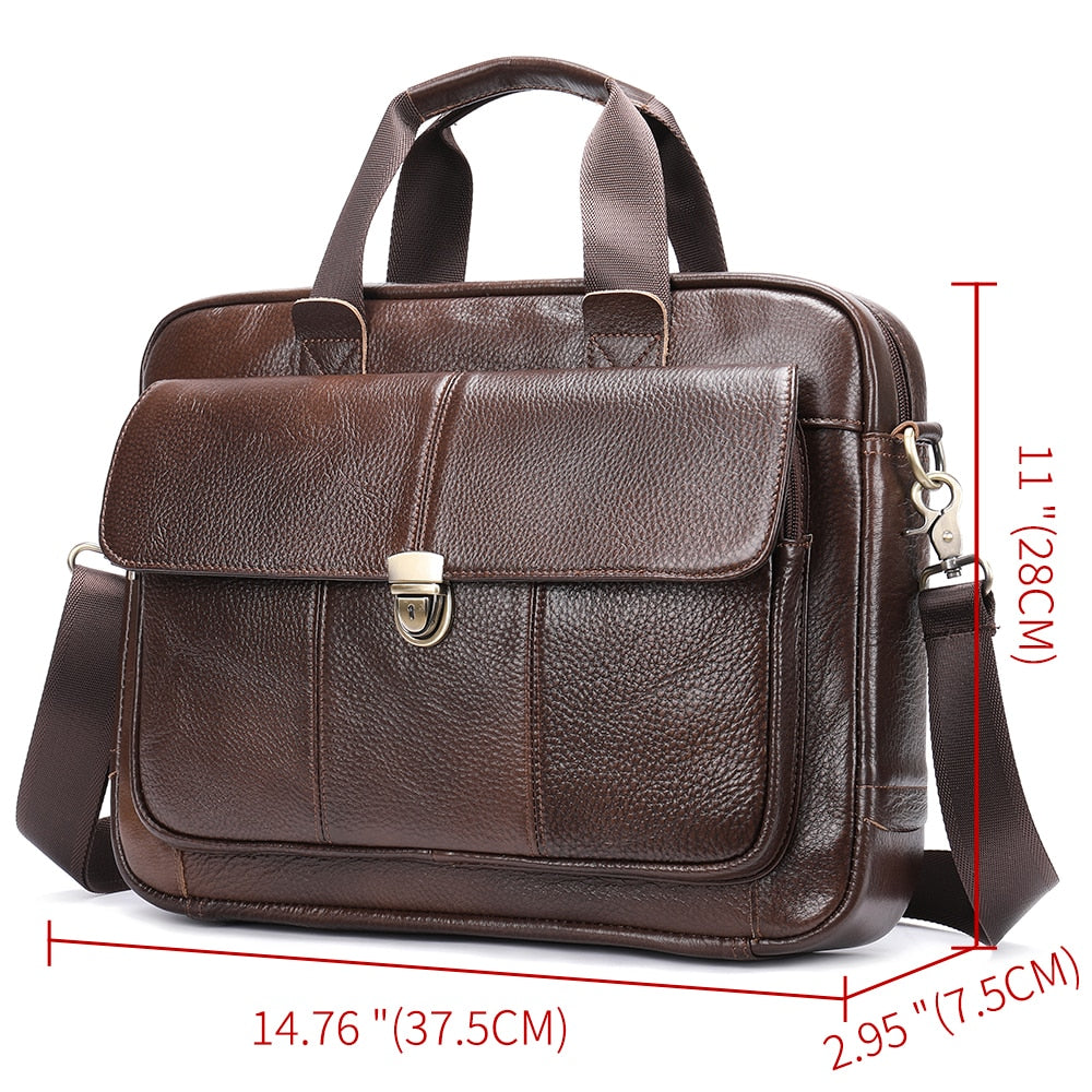 WESTAL Bag Men Leather Laptop Bags 14 Men&#39;s Briefcases Business Man Bag for Document Black Men&#39;s Shoulder Bags Portfolio 315