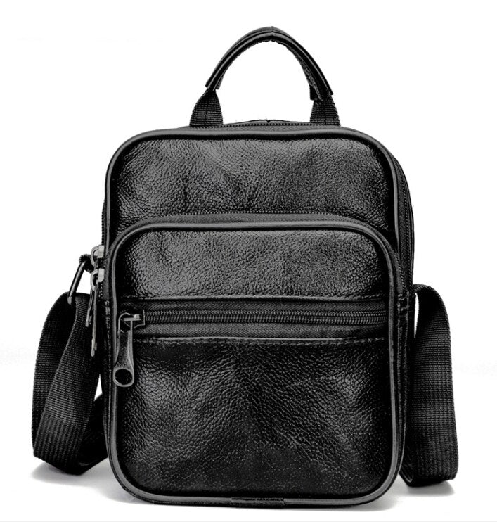 Leather Men&#39;s Messenger Bag Vintage Leather Male&#39;s Crossbody Bag Casual Business Men Big Bag Zipper Fashion Man Shoulder Bags