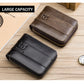 BULLCAPTAIN RFID Men Wallets Credit Card Holders Genuine Leather Double Zipper Cowhide Leather Wallet Purse Carteria Button