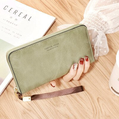 Long Lady Wallet Female Purses Soft PU Leather Mobile Phone wallet For Women Large Capacity Luxury Elegant Zipper Clutch