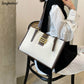 Women Satchels New Designers Panelled Book Large Tote Pockets Flap Handbags Fashion Retro Streetwear Lady High Quality Leisure