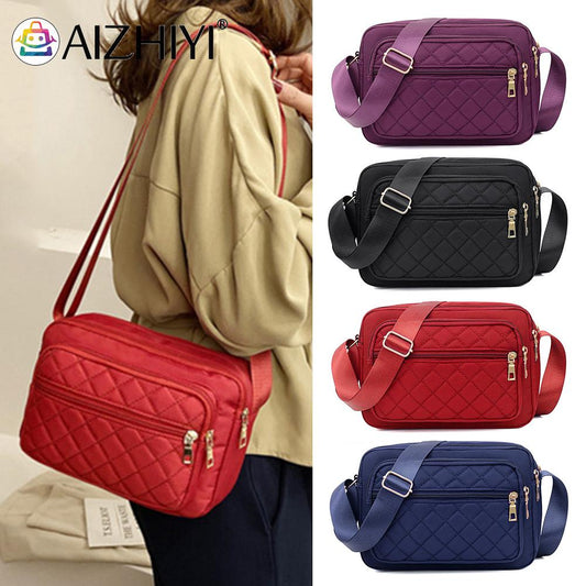 Ladies Handbags Women Vintage Canvas Solid Color Checker Crossbody Shoulder Messenger Bag Ladies Casual Large Capacity Handbags