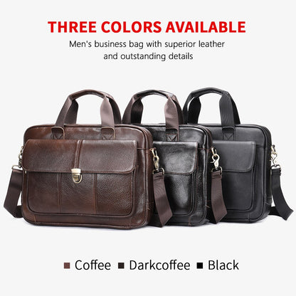 WESTAL Bag Men Leather Laptop Bags 14 Men&#39;s Briefcases Business Man Bag for Document Black Men&#39;s Shoulder Bags Portfolio 315