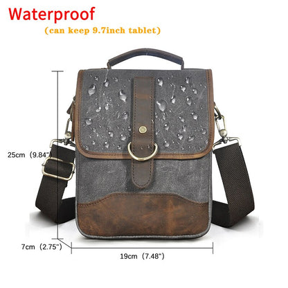 Original Leather Male Fashion Casual Tote Messenger bag Design Satchel Crossbody One Shoulder bag 8&quot; Tablets Pouch For Men 143-d