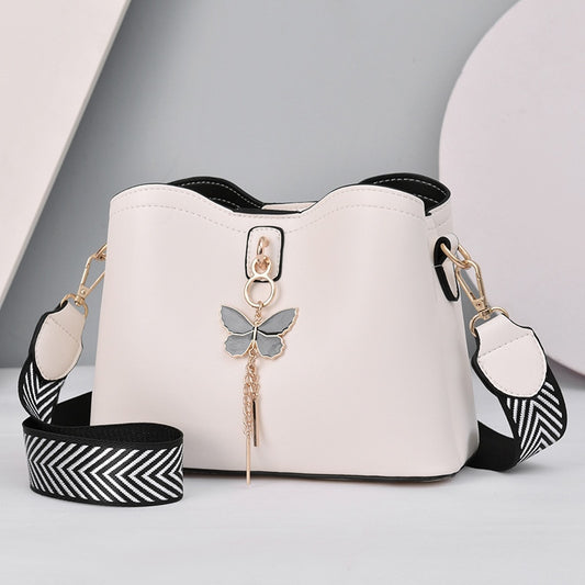 Women White Handbag New Designer Butterfly Tassel PU Leather Messenger Bags Ladies Crossbody Female Tote Shoulder Bag