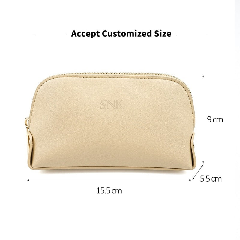 Custom Logo Organizer Pouch Toiletry Bag PU Leather Small Travel Makeup Bag Portable Waterproof Cosmetic Bag for Women