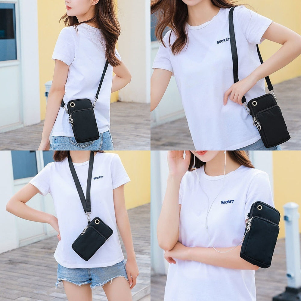 Ladies Phone Case Bag IPhone/Huawei Cartoon Animal Print Unisex Fashion Mini Wristband Card Case Sports Portable Phone Case