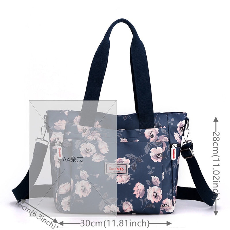 Fashion Waterproof Nylon High-capacity Top-handle Tote Messenger Bags Women Shoulder Bag High Quality Crossbody Bags For Women