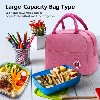 Lunch Bag Handbag Women Lunch Thermal Organizer Children Insulated Canvas Cooler Tote Bags Text Print Waterproof Picnic Packet