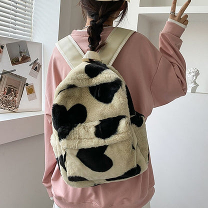 Winter Plush New Backpack Women Casual Large Capacity Shoulder Bag Fashion Girls Travel Backpacks College School Bag Rucksack