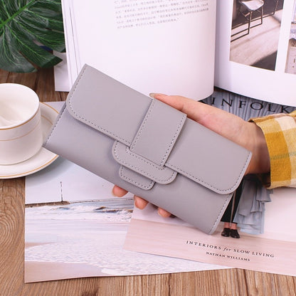 PU Leather Women Wallets Luxury Long Hasp Fold-over Pattern Coin Purses Female Brand Solid Colors New Thin Clutch Phone Bag