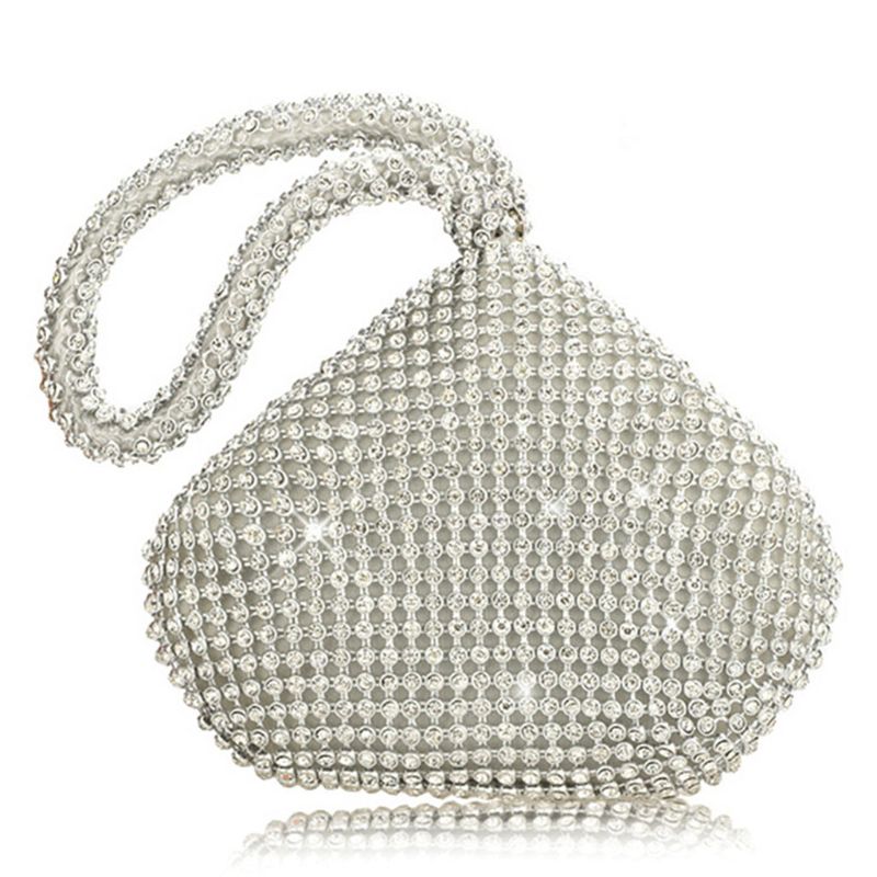 Women&#39;s Triangle Glitter Handbag Purse Clutch Evening Luxury Bags Party Prom