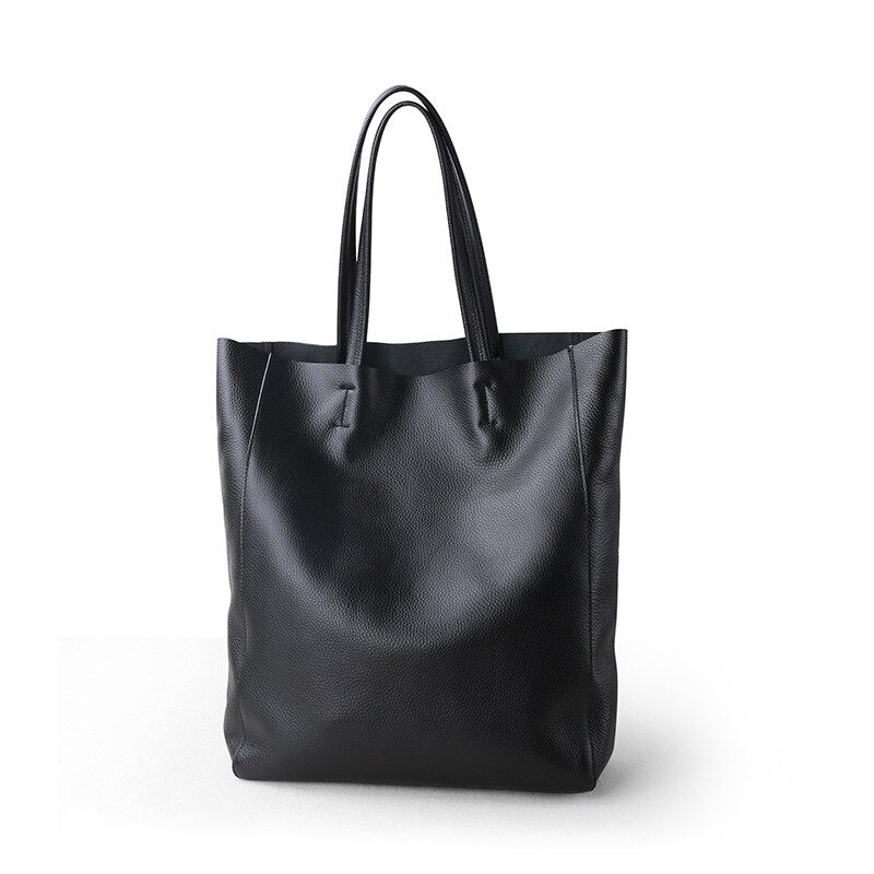 100% Genuine Leather Women Shoulder Bags Luxury Brand Big Cow Leather Handbags Large Cowhide Ladies Top Handle Tote Shopping Bag