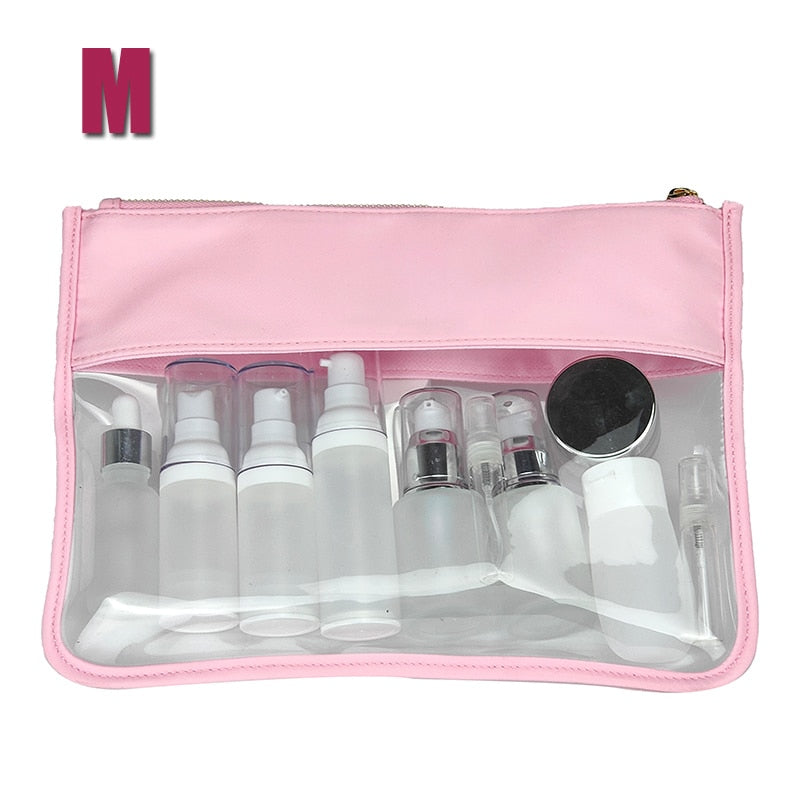 Camouflage Print Bow Transparent Travel Cosmetic Bags PVC Waterproof Toiletry Organizer Makeup Wash Pouch Snack Bag Party Gift