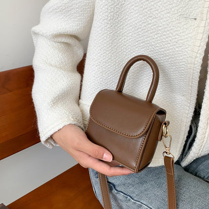 Solid Color Mini Square Bag for Women High Quality PU Leather Shoulder Bag Trendy Designer Female Handbag Fashion Lipstick Bags