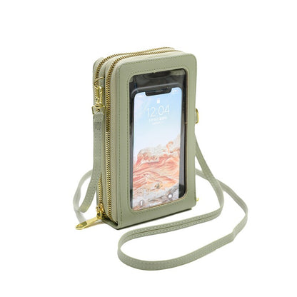 Women&#39;s Small Messenger Bag Screen Touchable Crossbody Mobile Phone Wallet Ladies Shoulder Coin Purse Card Holder For Female