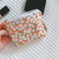 Small Cosmetic Make Up Bag Mini Cotton Floral Organizer Bags for Women Lipstick Makeup Case ChildrenLittle Purse Coin Pouch Case