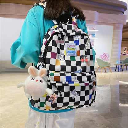 Fashion Plaid Women Backpack Waterproof Oxford School Backpacks Shoulder Bags for Women New Light Travel Bag for Girls Back Pack