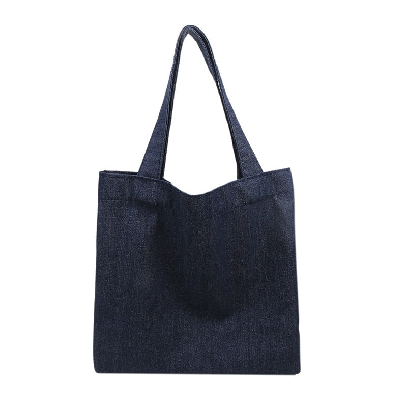 Simple Jeans Women Bags Shopper Denim Shoulder Bag Female Messenger Handbags Summer Totes High Solid Crossbody Woman Top Handle