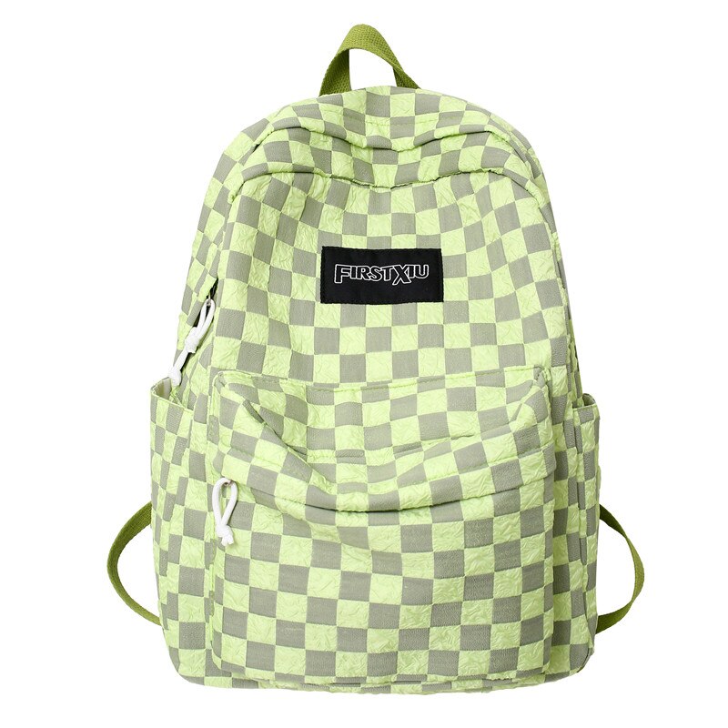 DCIMOR New Plaid Women Backpack Kawaii Girl Nylon Travel Bag Fashion Waterproof Bookbag College Students Cool Schoolbag Mochilas