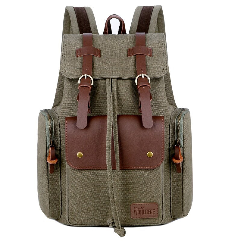 Canvas Backpack Men Travel Backpack Laptop Bag Trekking Rucksacks School Bag Large Capacity for Outdoors Camp Dropshipping