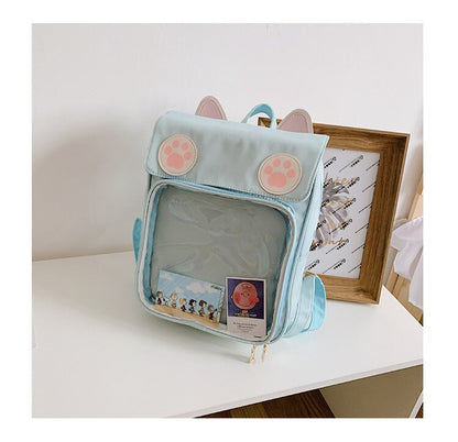 Ita Bag Cat Style Backpacks Paws Kawaii Harajuku Schoolbags Backpack for Teenager Girls Transparent Backpack Clear Itabag