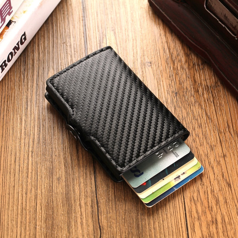 Carbon Fiber Rfid Card Holder Wallets Men Zipper Coin Money Bag Male Thin Mini Slim Magic Wallet Small Money Bag Wolet for man