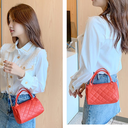 Fashion Lingge Embroidery Crossbody Small Square Bag New Hand Bag Women&#39;s Korean Fashion Niche Single Shoulder Messenger Bag