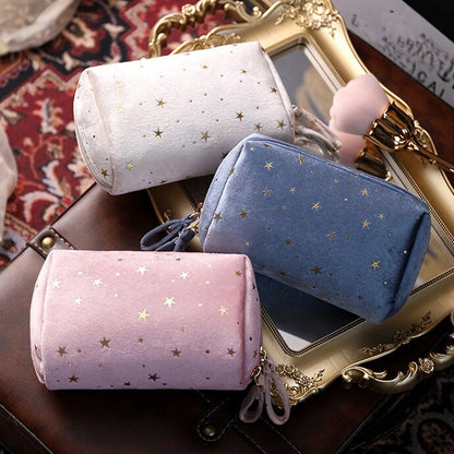 Soft Velvet Girl Portable Cosmetic Bag Makeup Bag Organizer Lipstick Storage Bag Women Female Toiletry Beauty Make Up Case Pouch