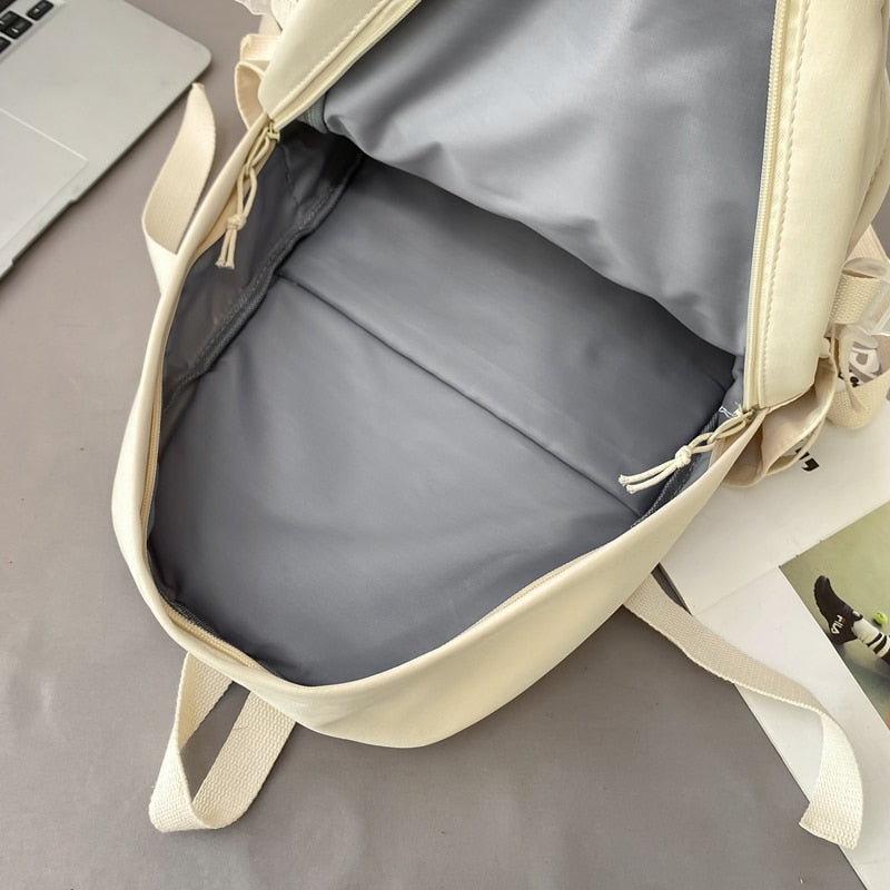 Cool Female Waterproof White College Backpack Trendy Lady Laptop Backpack Book Girl Travel Student Bag Fashion Women School Bags