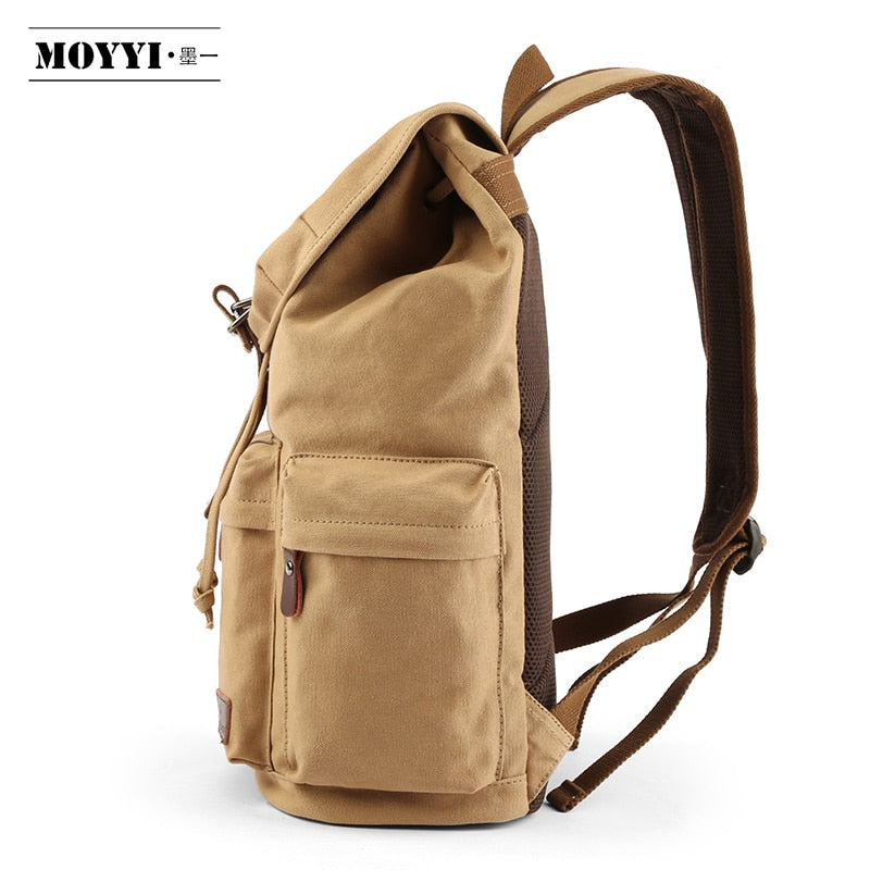 TANGHAO Canvas Backpack Unisex Vintage Casual Rucksack 14inch Laptop Backpack W/ USB Charging Port Schoolbag Student Mochia