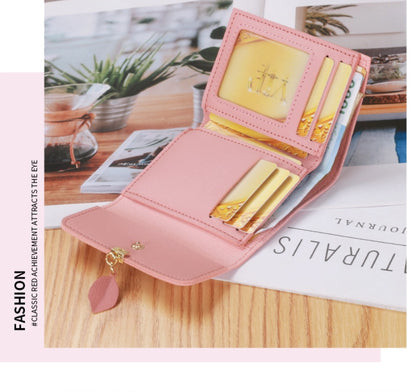 Women's Short Casual Leather Wallet Simple Small Three Fold Coin Purse Wallet Girl's Purses and Handbags Designer Bag