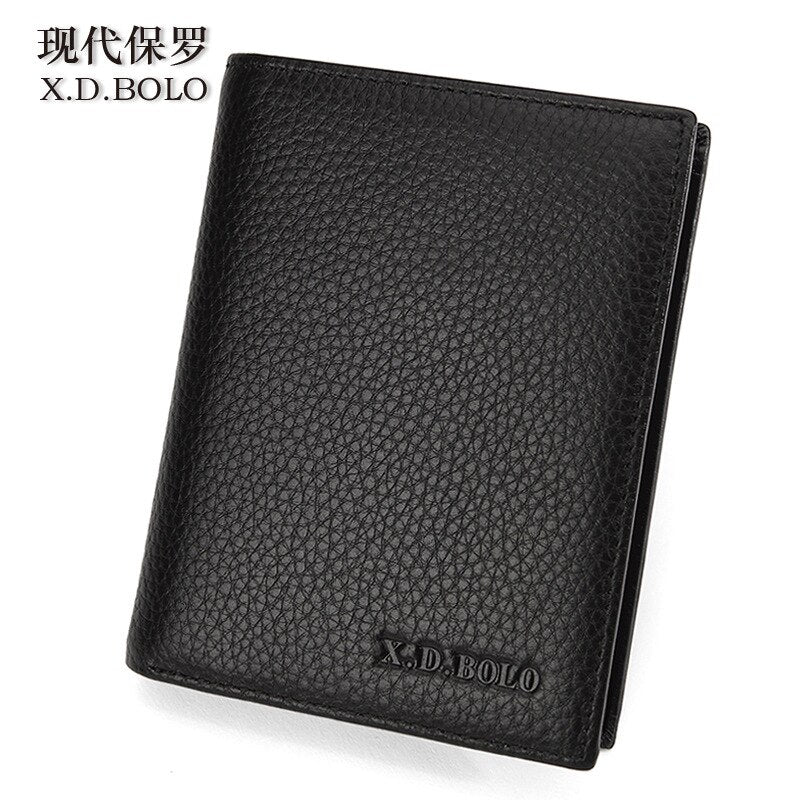 Leather Wallet Men&#39;s RFID Fashion Soft Head Leather Short Wallet Ultra Thin Wallet