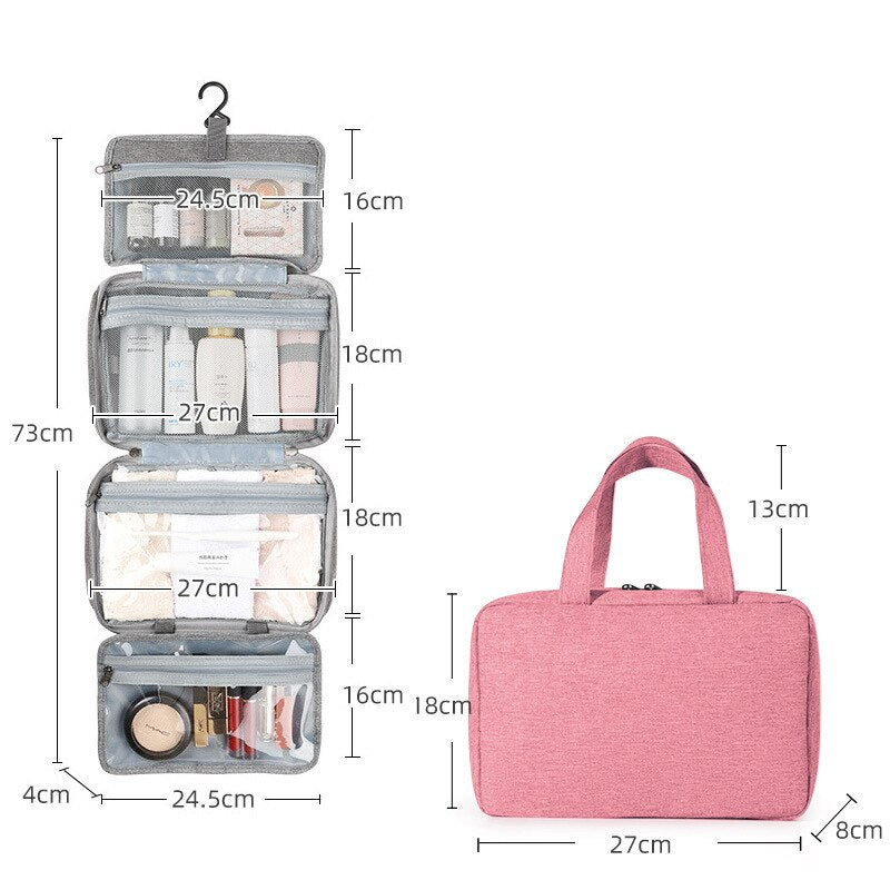 Fashion Woman Wash Cosmetic Bag Hook Men Travel Organizer Beauty Case Multifunctional Large Capacity Wash Set Makeup Storage Bag