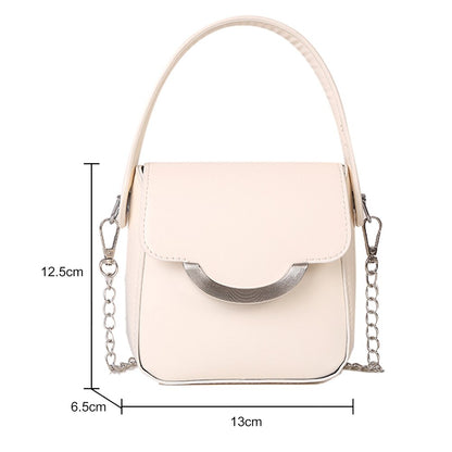 Fashion Solid Shoulder Crossbody Bag Women Leather Chain Small Totes Casual Simple Ladies Handbag Sling Coin Purse