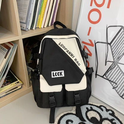 New Kawaii Letter Printing Women Backpack Fashion Waterproof Nylon Set Bag Rucksack Cool Schoolbag for Teen Girls Travel Mochila