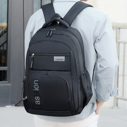 Fashion Men&#39;s Backpack Oxford Cloth Black Waterproof Computer Bag Men&#39;s and Women&#39;s Travel Leisure Backpack