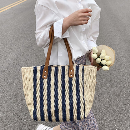 Straw Woven Underarm Shoulder Bags Women Summer Beach Female Shopper Totes Handbags for Holiday Vacation Seaside