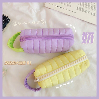 1Pc New Macaron Color Soft Makeup Bag For Women Zipper Large Female&#39;s Cosmetic Case Travel Make Up Toiletry Bag Washing Pouch