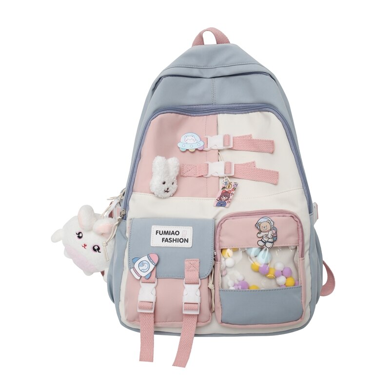 New Women Waterproof Cute Transparent Leisure School Bag Fashion Girl Travel Laptop Backpack Female Trendy Book Bag Lady College