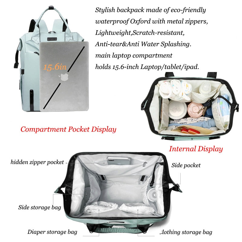 New Oxford Women Backpacks Multifunction Ladies Waterproof Shoulder Backpack Large Capacity Mommy Bags Baby Changing Diaper Bags