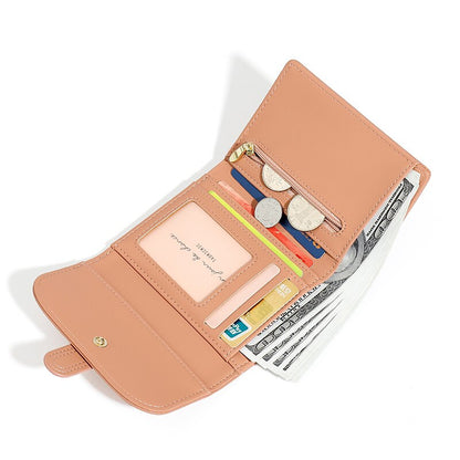 New Fashion Tri-fold Wallet For Women&#39;s PU Leather Small Short Wallets Mini Coin Purse Card Holder Ladies Clutch Purses Female