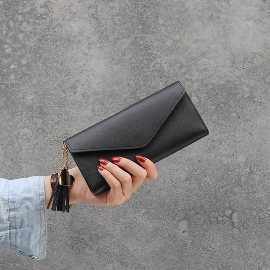 Fashion Women Wallets Simple Zipper Purses Black White Gray Red Long Section Clutch Wallet Soft PU Leather Money Bag