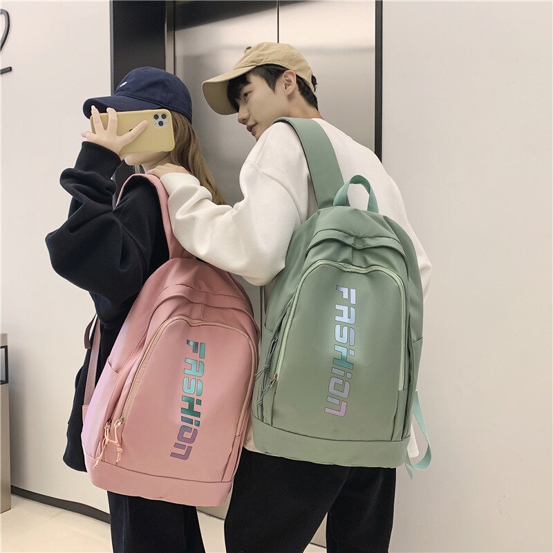 Fashion Women&#39;s backpacks Simple Couple Backpacks Students Traveling School backpacks Black Pink Female Bag