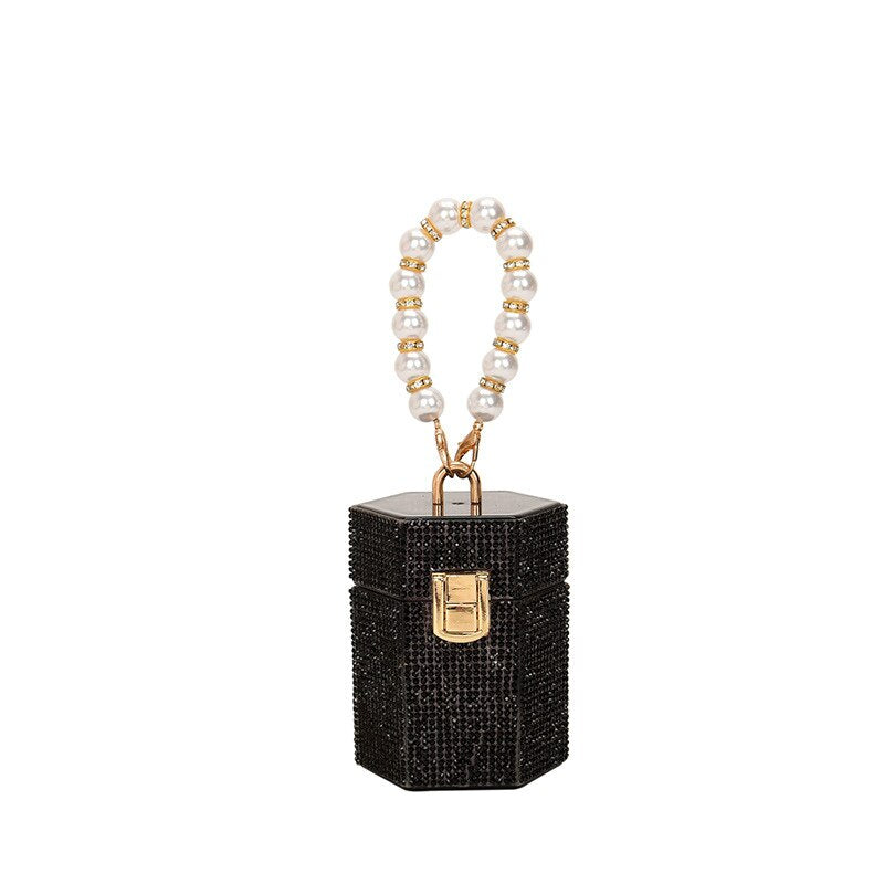 Diamond Pearls Clutch Bags Evening Box Ladies  New Women Mini Purses Handbags Shoulder Bag Luxury Party Wedding Evening Bag